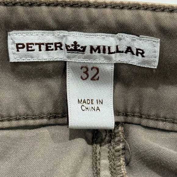 Peter Millar Signature Sateen Golf Pants Mens Size 32x31 Khaki 5 Pocket Chino - Picture 10 of 11